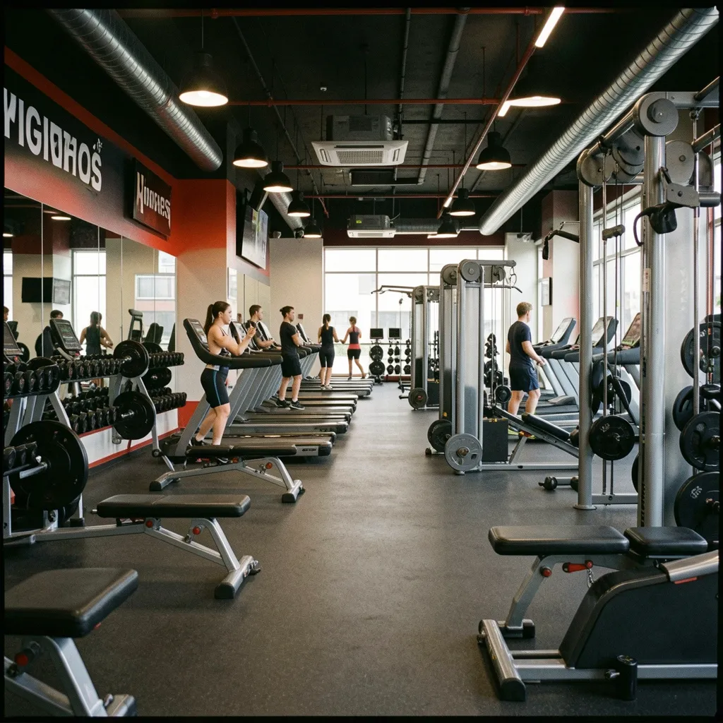 Strength area with racks and open circulation